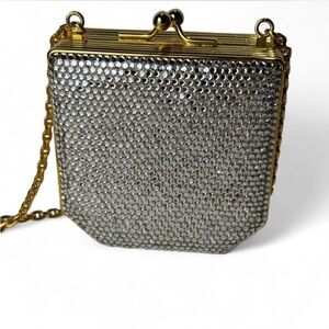 Judith Leiber Swarovski Crystal Mini Clutch with Gold Accents